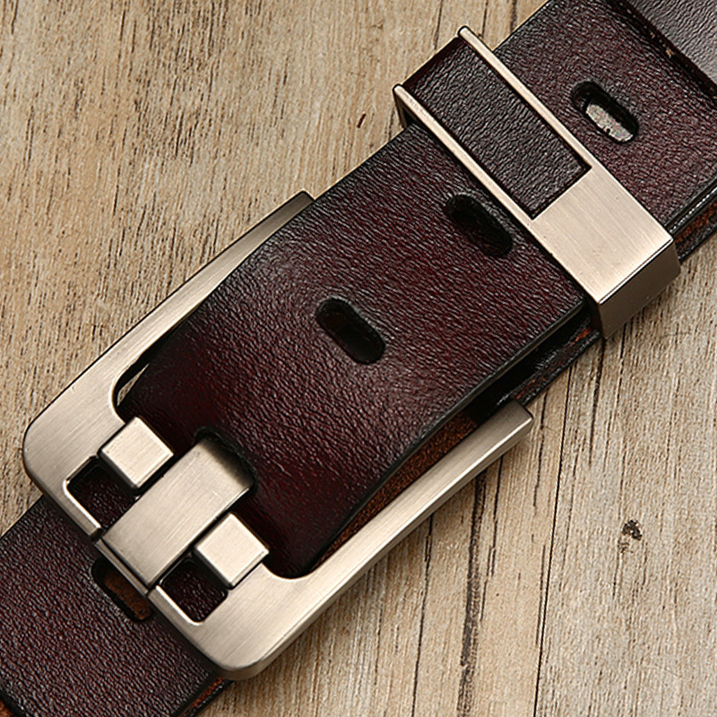 New Men's Retro Pinhole Buckle Leather Casual Business Belt display picture 2