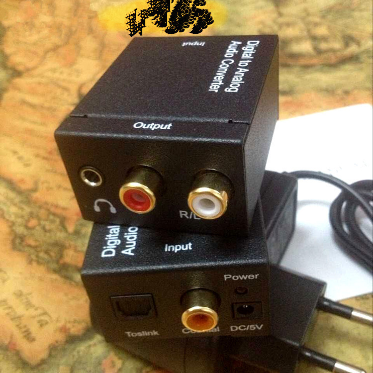 厂家直销数字光纤/同轴转AV模拟音频转换器智能电视转换3.5耳机