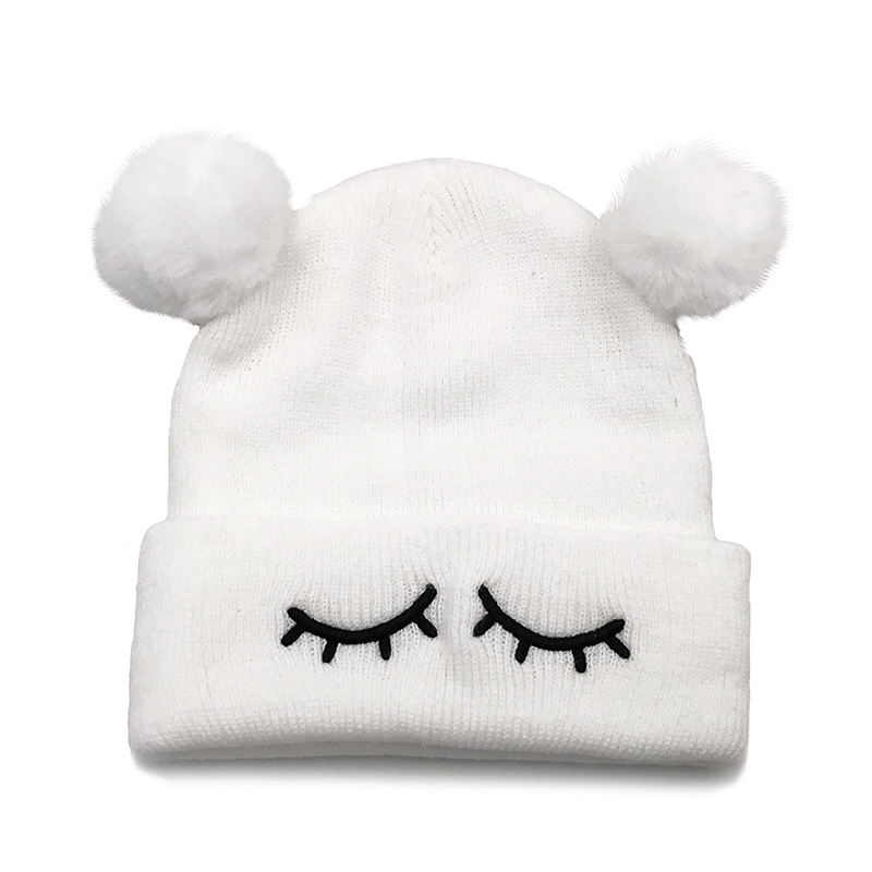 Children Unisex Cute Eye Solid Color Wool Cap display picture 5