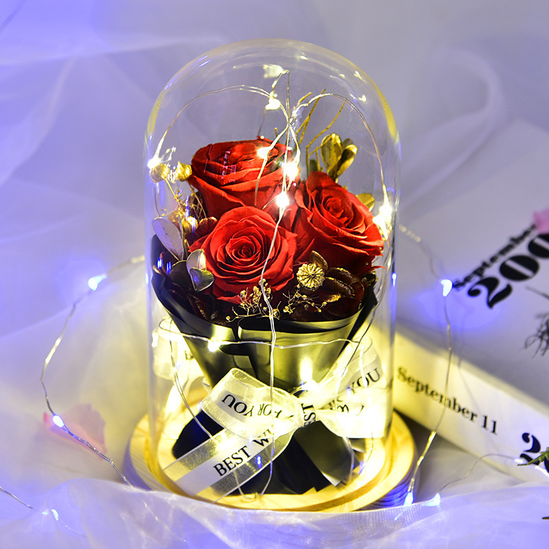 Christmas Creative Gift Eternal Flower Rose Gift Box Valentine's Day Birthday Gift Dried Flower Cross-border E-Commerce