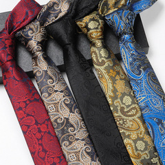 Korean men's formal business casual wedding slim tie 6cm paisley walnut pattern factory wholesale