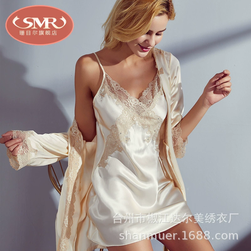 Sexy design silk pijama, bathrobe, set