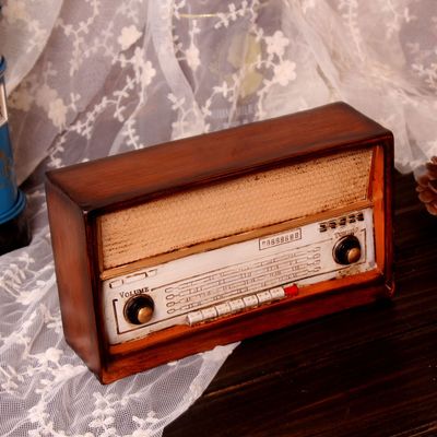 ZAKKA  酒吧装饰品 复古做旧工艺摆件 个性老式收音机家居摆件