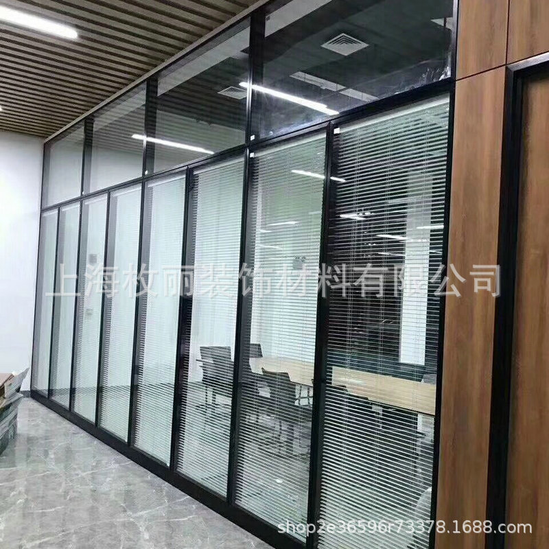 上海厂家直销办公隔断单层玻璃隔断写字楼隔断中空百叶玻璃隔断