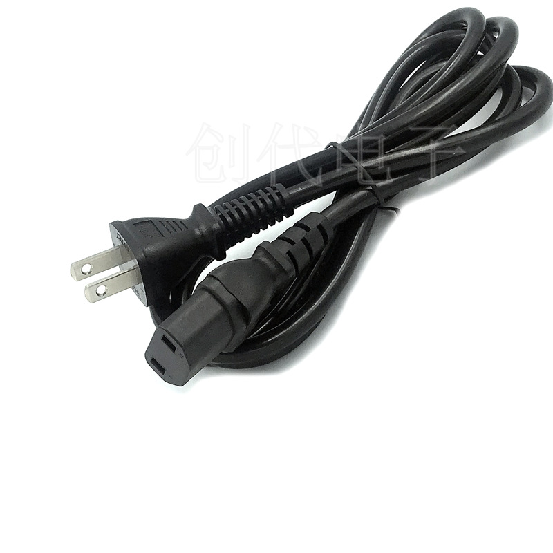 日标插头C17 C13两孔品字尾电源延长线 日规日式二插电源线