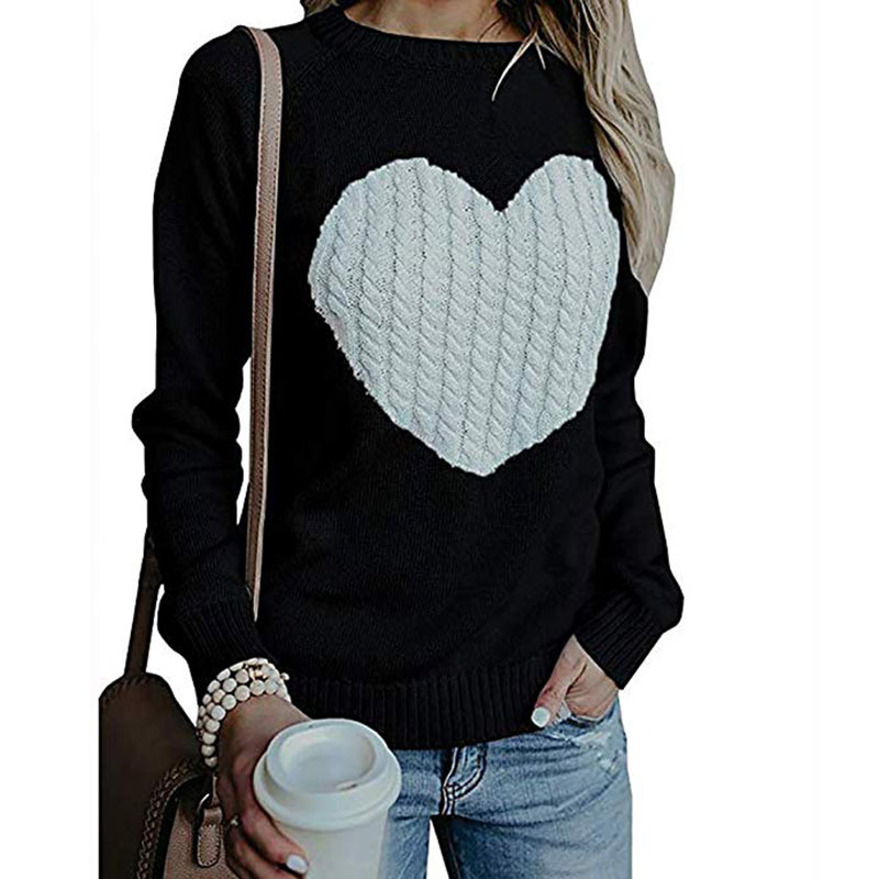 Foreign trade Europe and America autumn and winter women's clothing Amazon express T-shirt love sweater sweater sweater xx0056