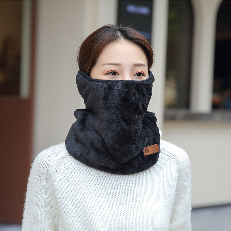冬季女士骑行保暖口罩韩版休闲口罩围脖连体防风防寒护耳套头口罩|ru