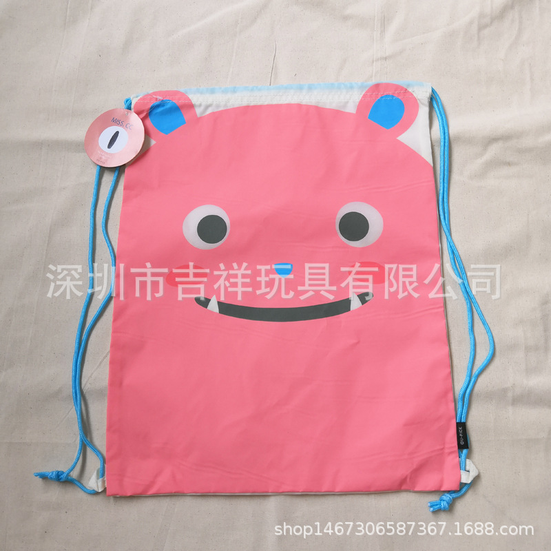 goods in stock Polyester fiber Bundle pocket portable Silk screen Drawstring Bundle pocket Polyester fiber Beam port Backpack Bag customized logo