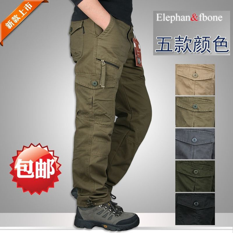 Pantalones de trabajo transfronterizos de AliExpress para hombres, pantalones sueltos rectos y multibolsillos para primavera y verano, deportes de talla grande para jóvenes de moda