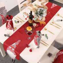 豪贝新款圣诞节装饰用品鲁道夫桌旗创意立体老人餐桌装饰桌布餐垫