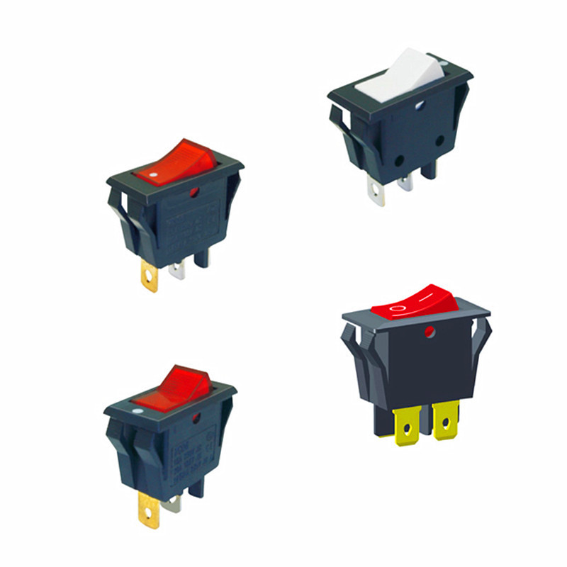 供应榨汁机带灯船型开关KCD3B2带灯船型开关尺寸16*32KCD3