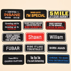 Computer embroidered stamp cloth patch English letter rectangular patch clothing accessories bag accessories cloth label patch patch