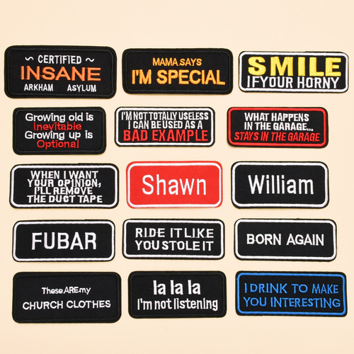 Computer embroidered stamp cloth patch English letter rectangular patch clothing accessories bag accessories cloth label patch patch