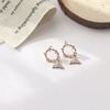 Zirconium, earrings, universal ring, silver 925 sample, simple and elegant design