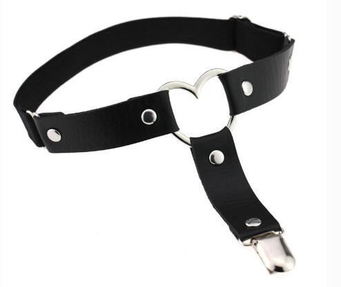 Directo de fábrica europea y americana Harajuku punk en forma de corazón de cuero hecho a mano simple punk hip hop pierna anillo pie anillo Liga