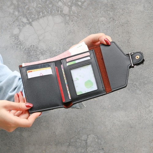 2019 New Pure Small Wallet Women's Short Korean Version Retro Versatile Folding Coin Wallet Wallet Cross-Border Foreign Trade Wholesale