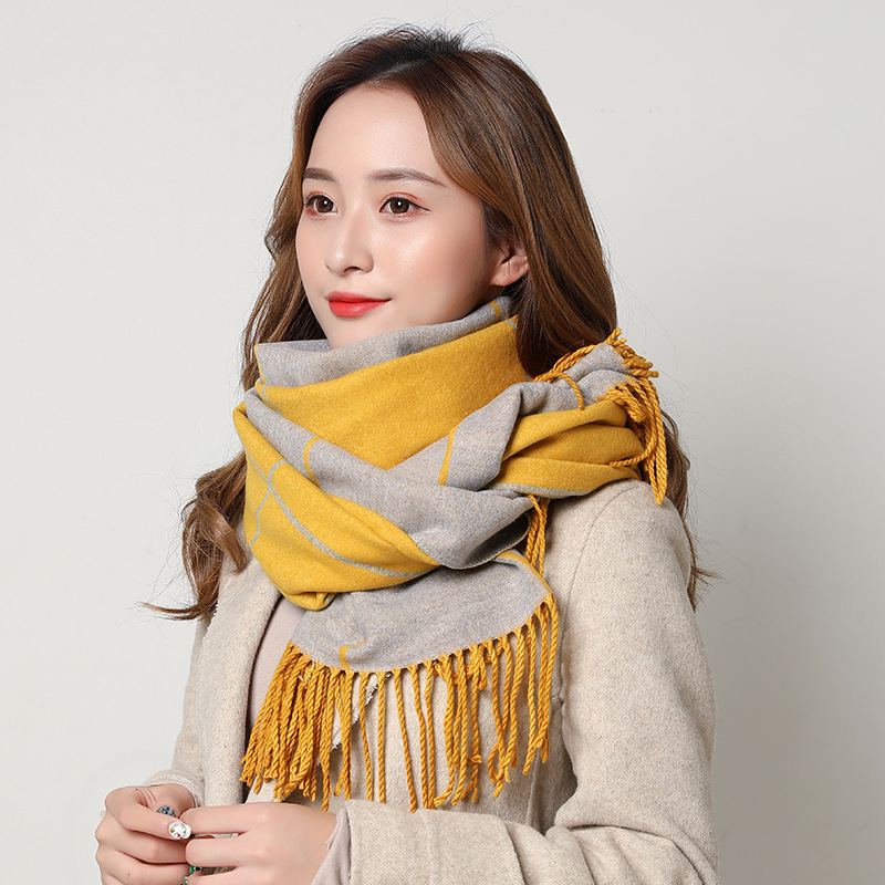 2019 Autumn and winter new pattern Two-sided Cashmere lattice scarf England Bars Picking Shawl Manufactor Direct selling