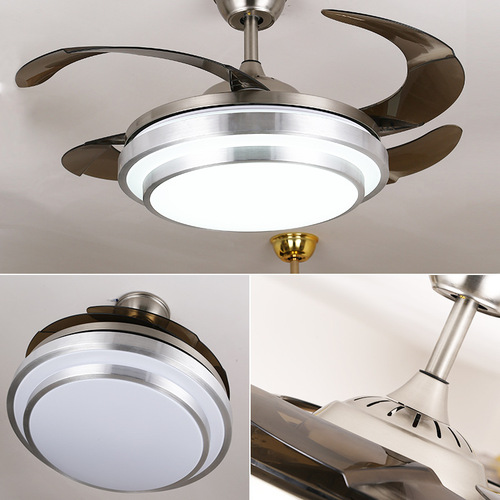 Simple modern invisible fan led chandelier home lighting bedroom remote control living room lamp ceiling fan lamp drop shipping