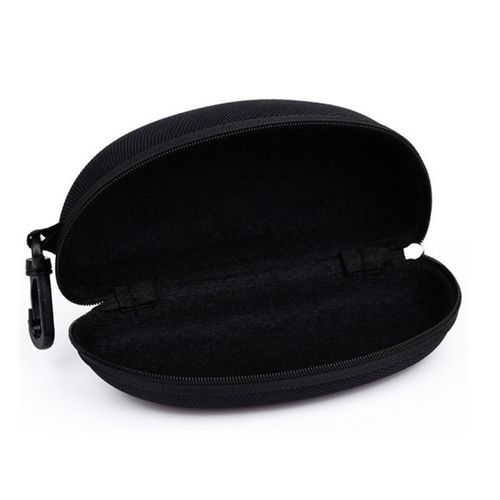 Convenient black sunglasses case, pressure-resistant flat mirror glasses case, zipper box hook sunglasses case, unisex
