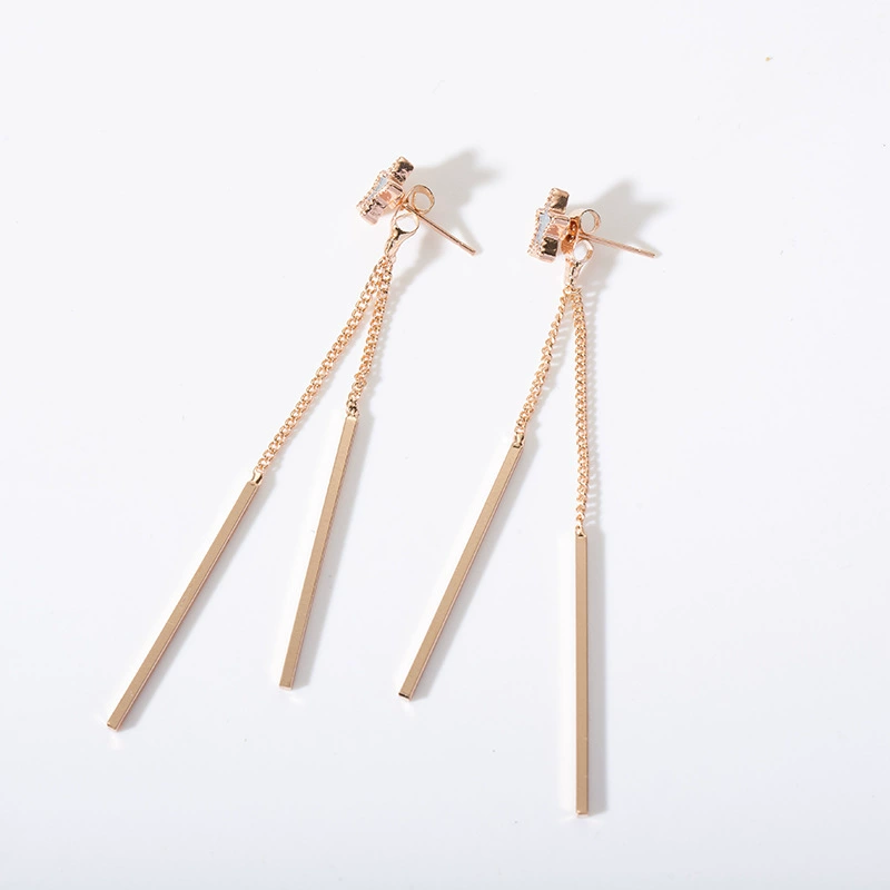 Fashionable long earrings with tassels