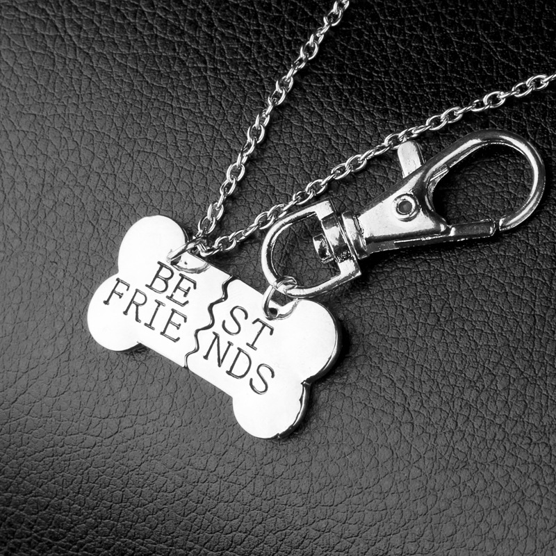 explosion of funds chain good friends two petal splicing pet dog bone necklace wholesale nihaojewelr