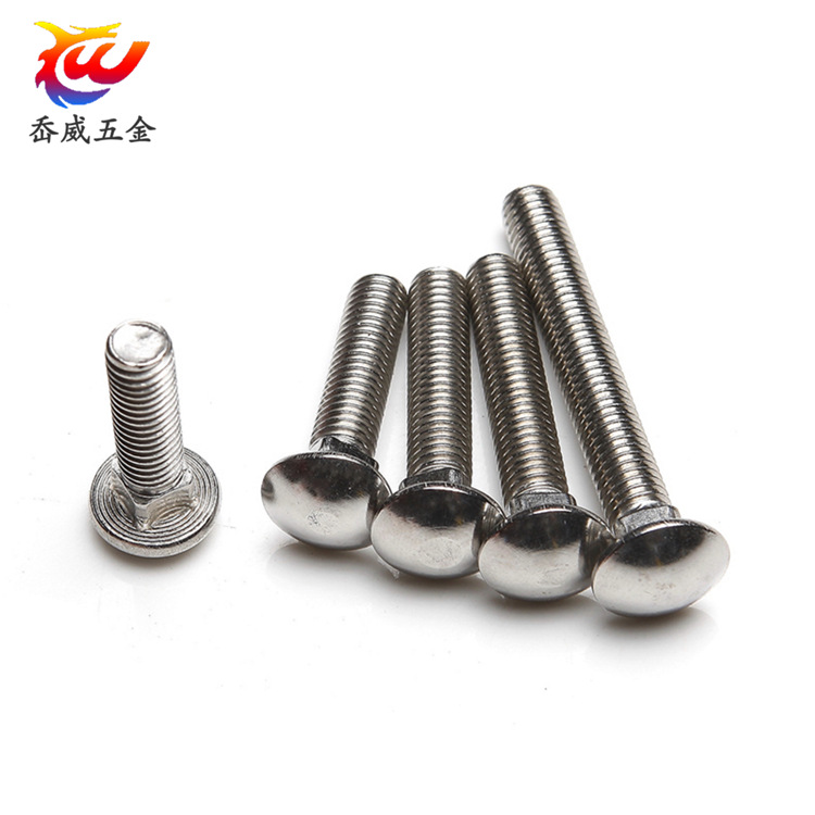 304 stainless steel large half-round head carriage bolt M6 square neck screw M8 shelf screw M10 M12 flat head square