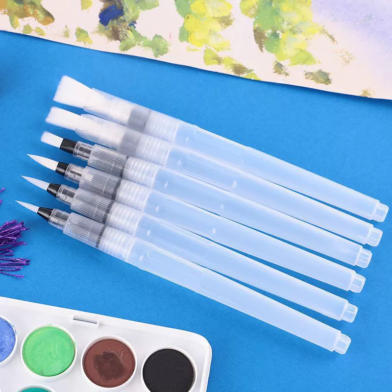 Set, nylon writing brush, pigment watercolour, 6 pieces