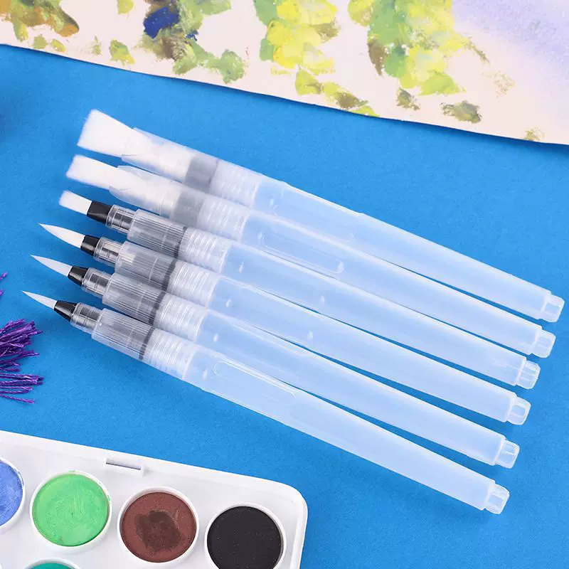 Set, nylon writing brush, pigment watercolour, 6 pieces