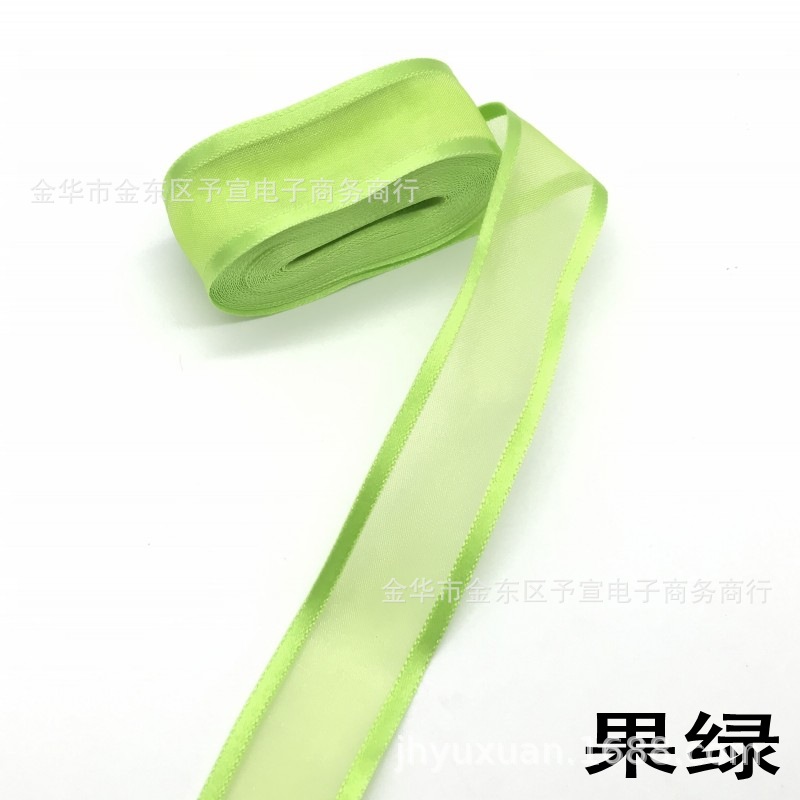 100 código 25mm borde ancho gasa de nieve cinturón gasa DIY hecho a mano al por mayor flores cinta Correa Accesorios