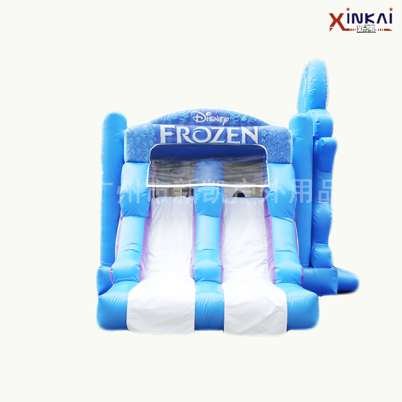节假儿童游乐设施充气卡通蹦蹦床 可定制冰雪奇缘蹦床滑梯组合