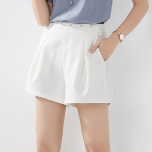 Summer new fashion women's heavy work pearl wide leg shorts 