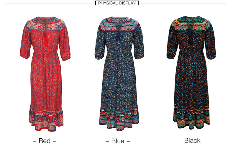  bohemian floral dress NSKA1638