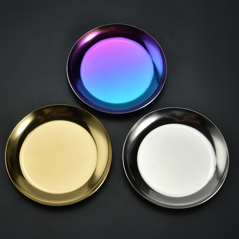 Stainless steel European -style round jewelry storage plate Nordic…