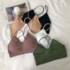 小胸內衣女bra無鋼圈美背抹胸性感女超薄款三角杯細肩帶文胸學生