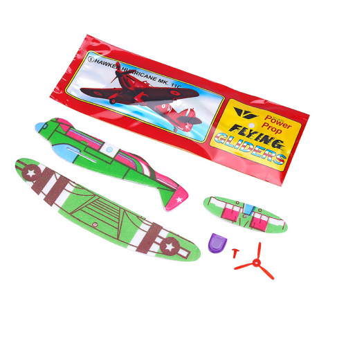 Children's foam spin red airplane toy mixed color plastic toy DIY airflow spin glider body