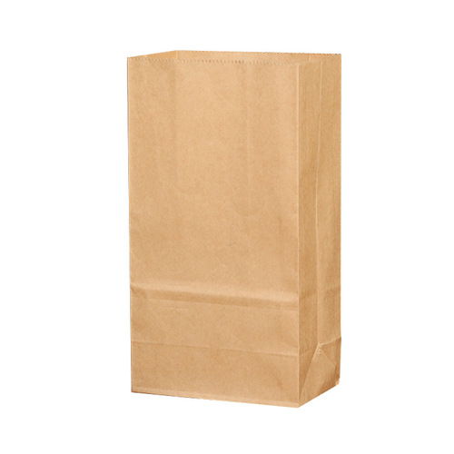 Kraft paper bag, square bottom bag, disposable storage bag, baked food packaging, coated oil-proof takeaway bag