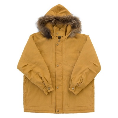 WT080日系少女风磨毛宽松毛领连帽棉服加厚休闲工装外套女2019冬|ms