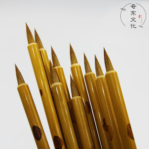 Traditional handmade wolf-hair small regular script brush, sutra hook line pen, bamboo pen holder, small wolf hair brush, wholesale for beginners