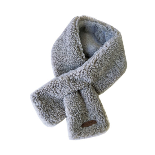 Solid color double-sided cross two-use scarf for women autumn and winter plush autumn and winter Korean style pullover thickened versatile student scarf