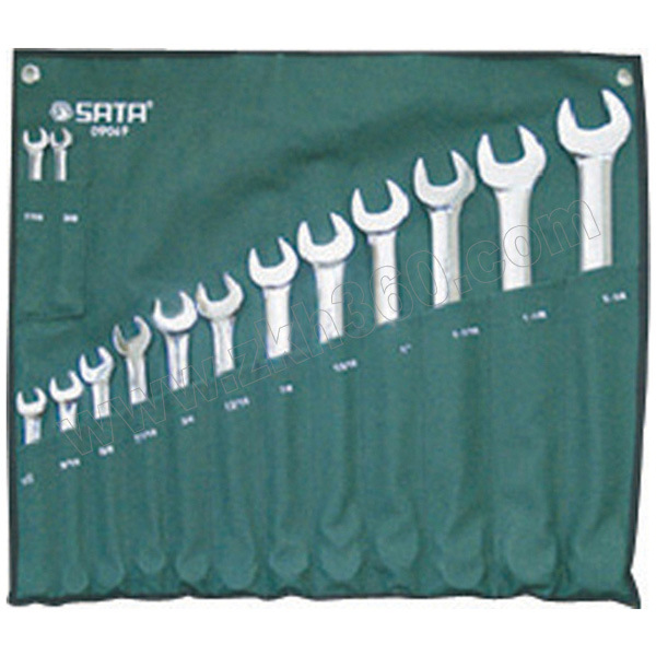 英制全抛光两用扳手组套(挂袋)SATA/世达SATA-0906914件3/8"1-1/4