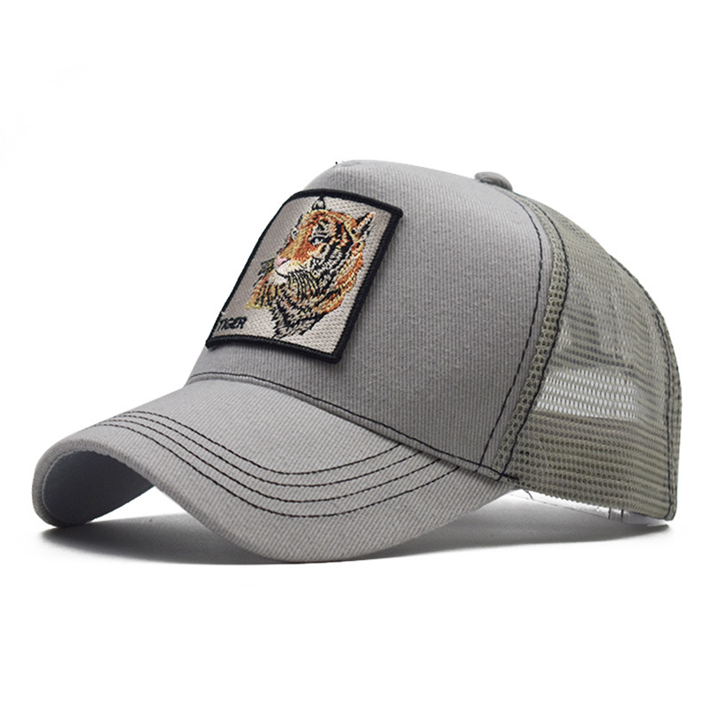 Popular Amazon bordado animal de algodón de malla gorra de béisbol de las mujeres de los hombres de deportes al aire libre gorra enarbolada