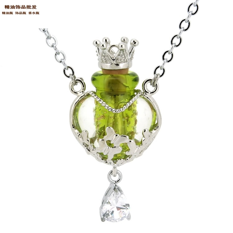 中国精油饰品网草绿色心心相印项链1.jpg