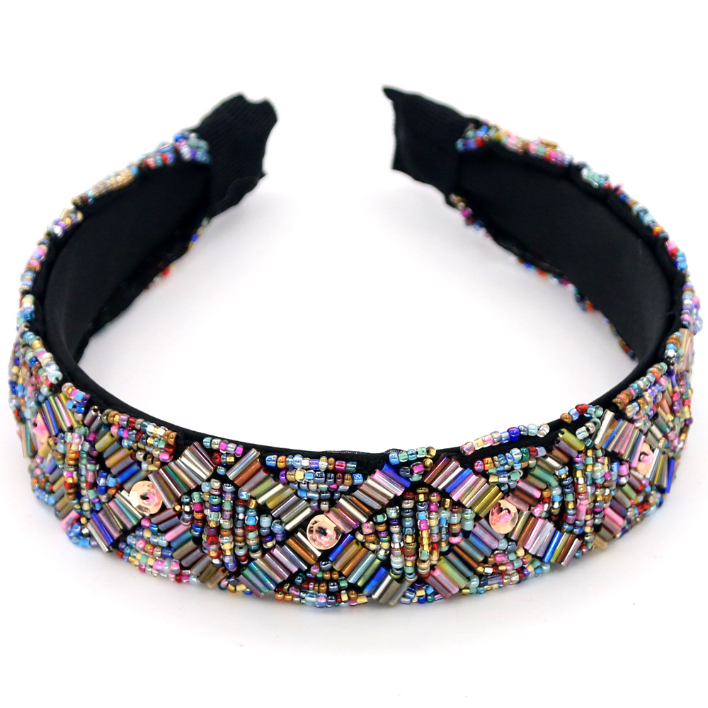 Stained Glass Rice Beads Headband Handmade Christmas Headband Nihaojewelry Wholesale display picture 9