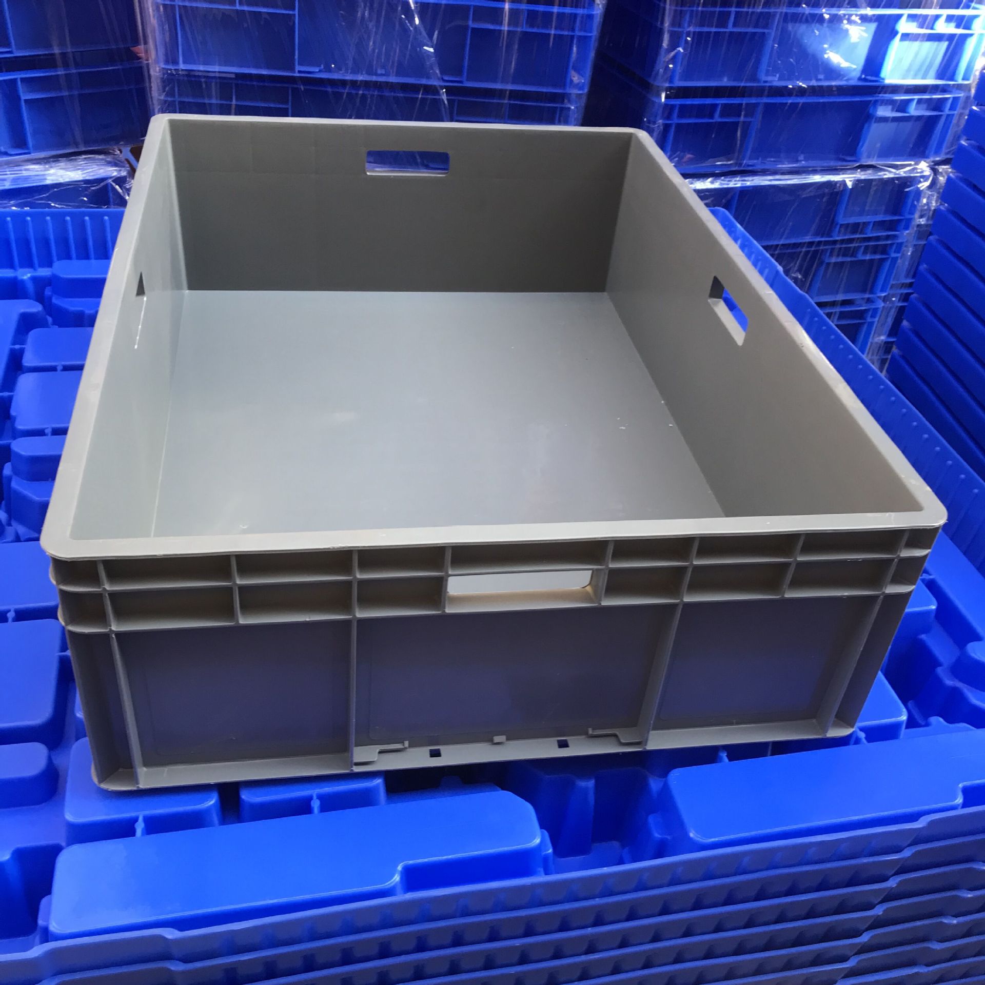 厂家生产蓝色EU周转箱化工塑料箱加厚物流箱灰色塑料eu箱乌龟箱