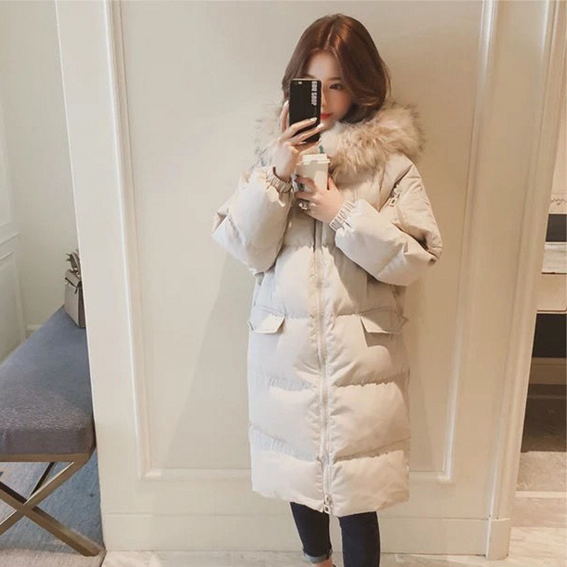 2020 winter new pattern Easy Down Cotton thickening coat cotton-padded jacket Korean Edition Mid length version Overknee cotton-padded clothes