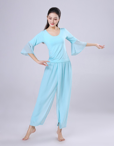 White black blue latin ballroom dance flowy pants for for women girls chinese classical folk rhyme yoga dance pants ballet dance long trousers for lady only pants