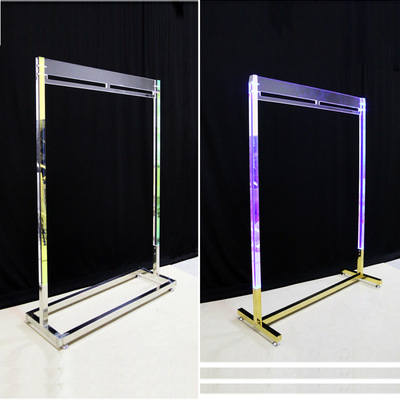 亚克力服装展示架 灯光展示架 有机玻璃透明货架 亚克力透明货架|ms