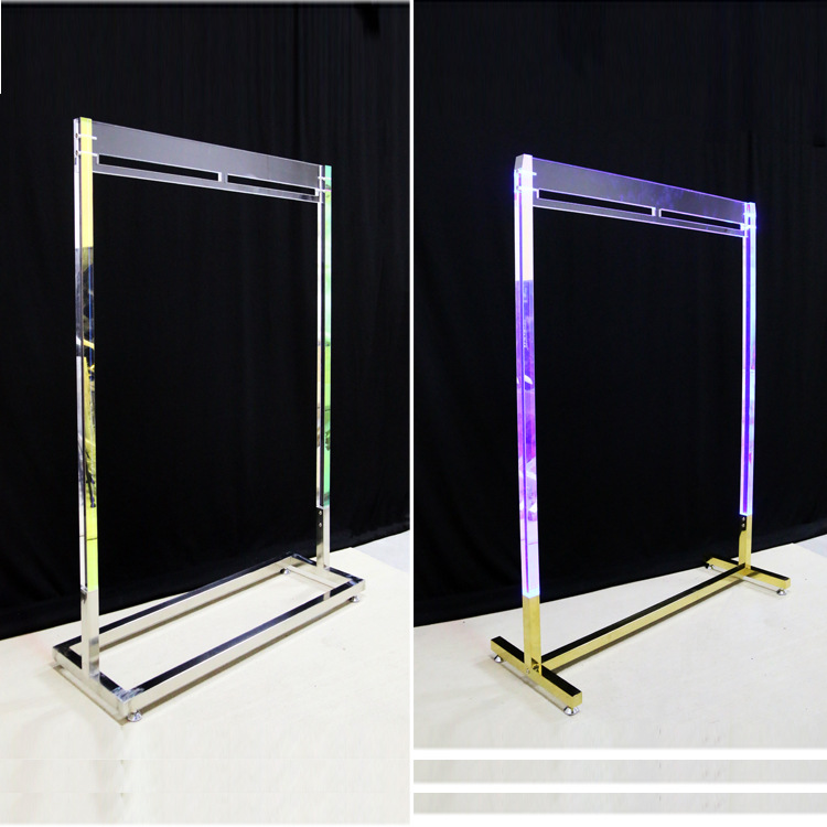 亚克力服装展示架 灯光展示架 有机玻璃透明货架 亚克力透明货架|ms