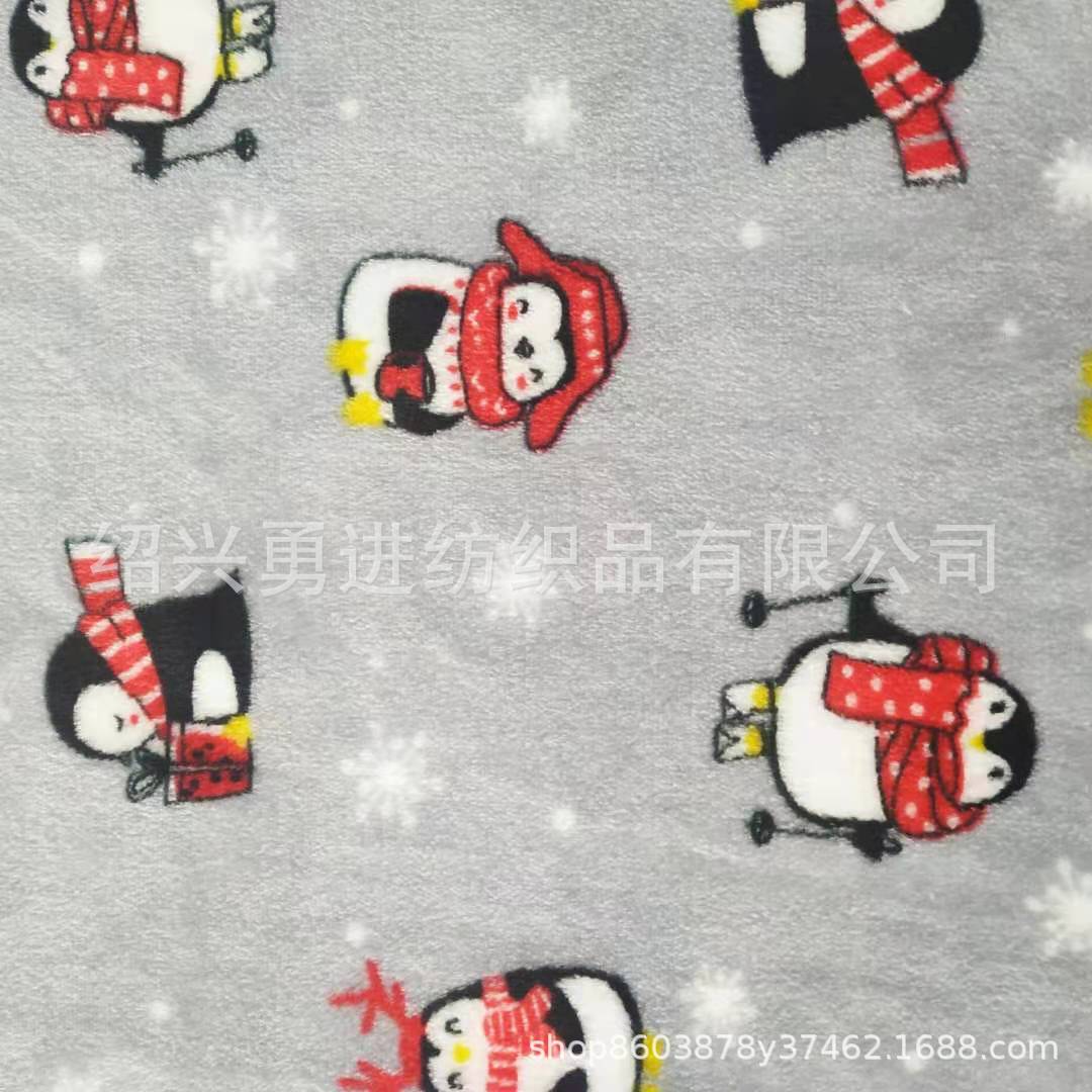 厂家直供法兰绒双面印花动物印花 新款绒布家纺家居童装面料玩具