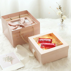 Transparent Window Gift Box Valentine's Day Birthday Handheld Gift Box with Lid Cup Packaging Wholesale